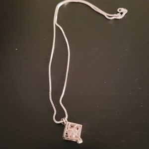 Vantel Pearl "Love" cage necklace with pink pearl